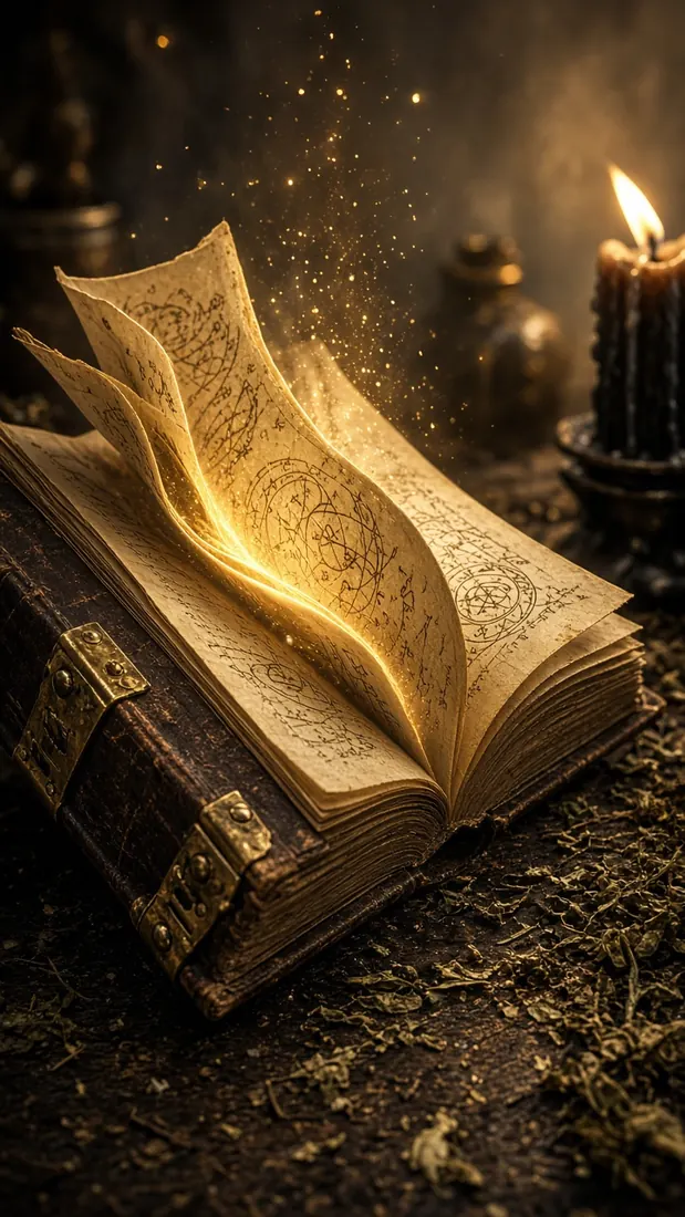 The glowing spellbook