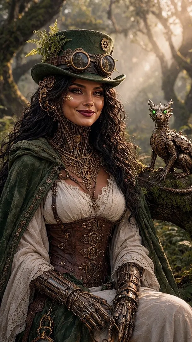 Forest steampunk witch