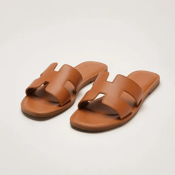 Leather sandals product shot